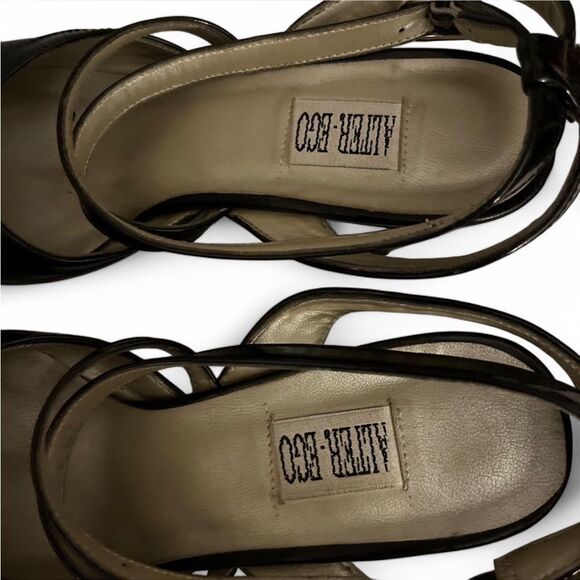 Alter Ego Black leather vintage 90s heels with ankle straps Size 5.5 - Picture 3 of 6